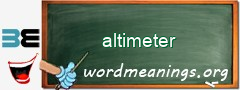 WordMeaning blackboard for altimeter